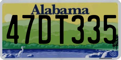 AL license plate 47DT335