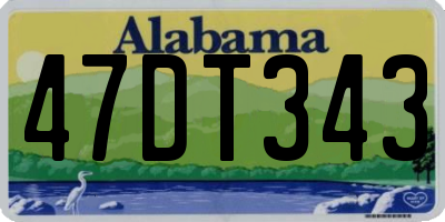 AL license plate 47DT343
