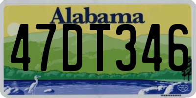 AL license plate 47DT346