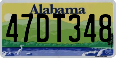 AL license plate 47DT348