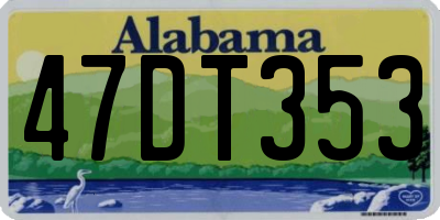 AL license plate 47DT353