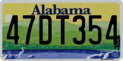 AL license plate 47DT354