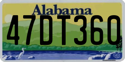 AL license plate 47DT360