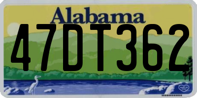 AL license plate 47DT362