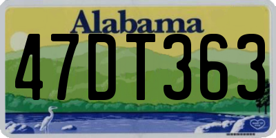 AL license plate 47DT363