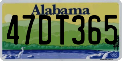 AL license plate 47DT365