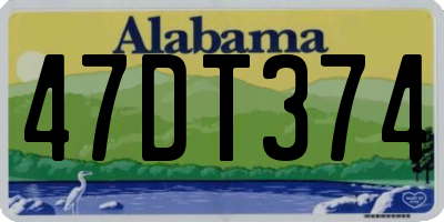 AL license plate 47DT374