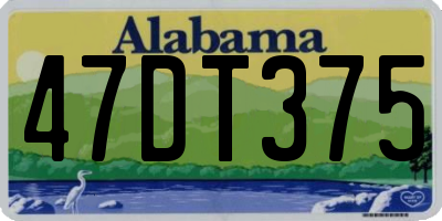 AL license plate 47DT375