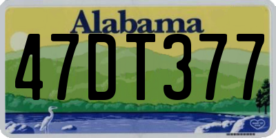 AL license plate 47DT377