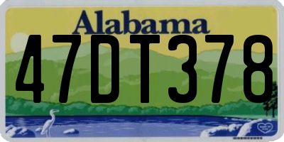 AL license plate 47DT378