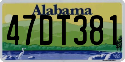 AL license plate 47DT381