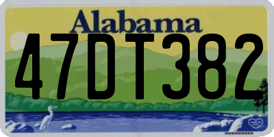 AL license plate 47DT382