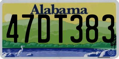 AL license plate 47DT383