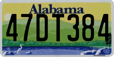 AL license plate 47DT384
