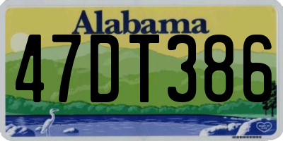 AL license plate 47DT386