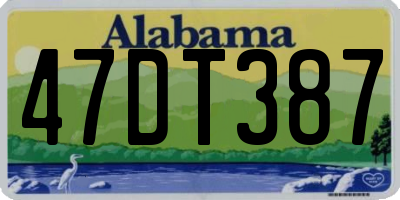 AL license plate 47DT387
