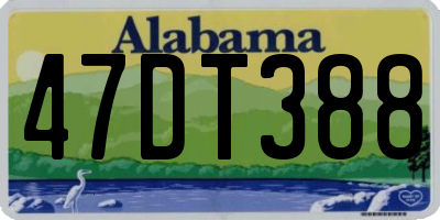 AL license plate 47DT388