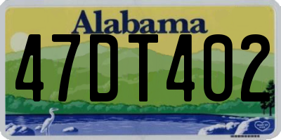 AL license plate 47DT402