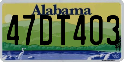 AL license plate 47DT403