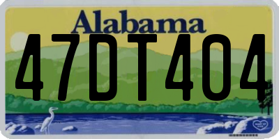 AL license plate 47DT404