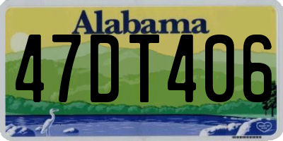 AL license plate 47DT406