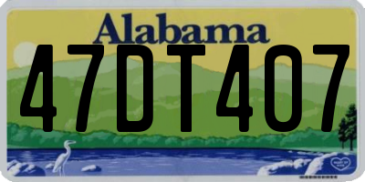 AL license plate 47DT407