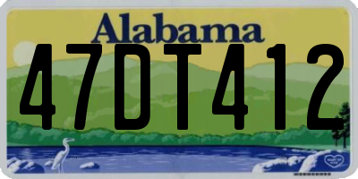 AL license plate 47DT412