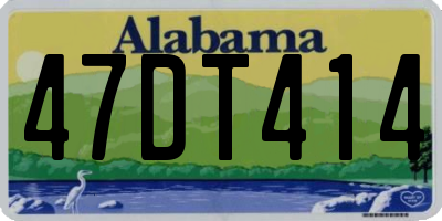 AL license plate 47DT414