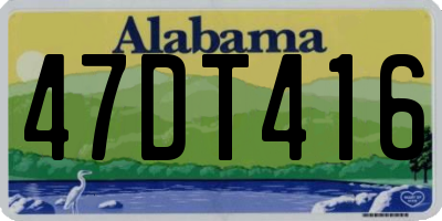 AL license plate 47DT416