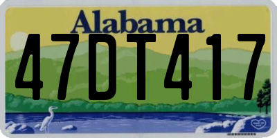AL license plate 47DT417