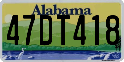 AL license plate 47DT418