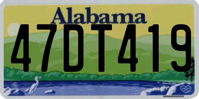 AL license plate 47DT419