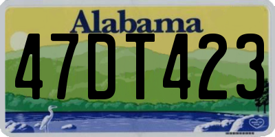 AL license plate 47DT423