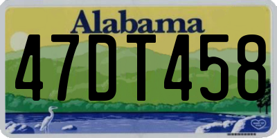 AL license plate 47DT458