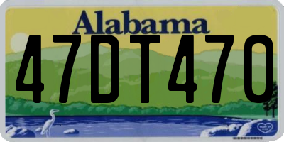 AL license plate 47DT470