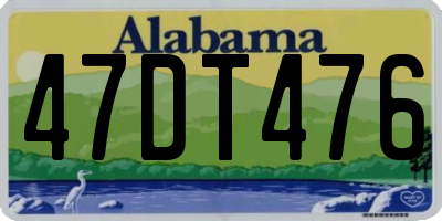 AL license plate 47DT476