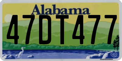 AL license plate 47DT477