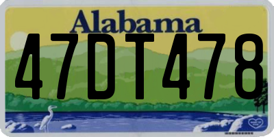 AL license plate 47DT478