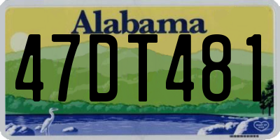 AL license plate 47DT481