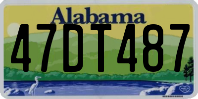 AL license plate 47DT487