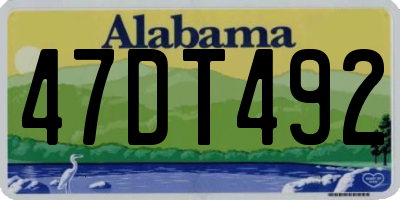 AL license plate 47DT492