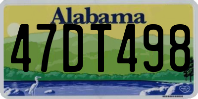 AL license plate 47DT498