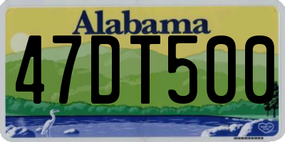 AL license plate 47DT500