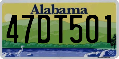 AL license plate 47DT501