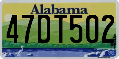 AL license plate 47DT502