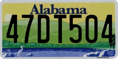 AL license plate 47DT504