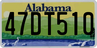 AL license plate 47DT510