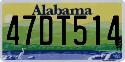 AL license plate 47DT514