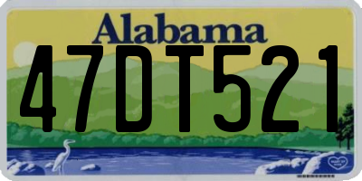 AL license plate 47DT521