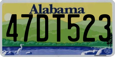 AL license plate 47DT523